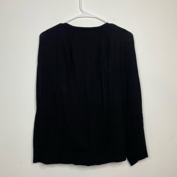 KOBI HALPERIN Black 100% Extra Fine Merino Wool Crew Neck Cape Sweater - Picture 5 of 7